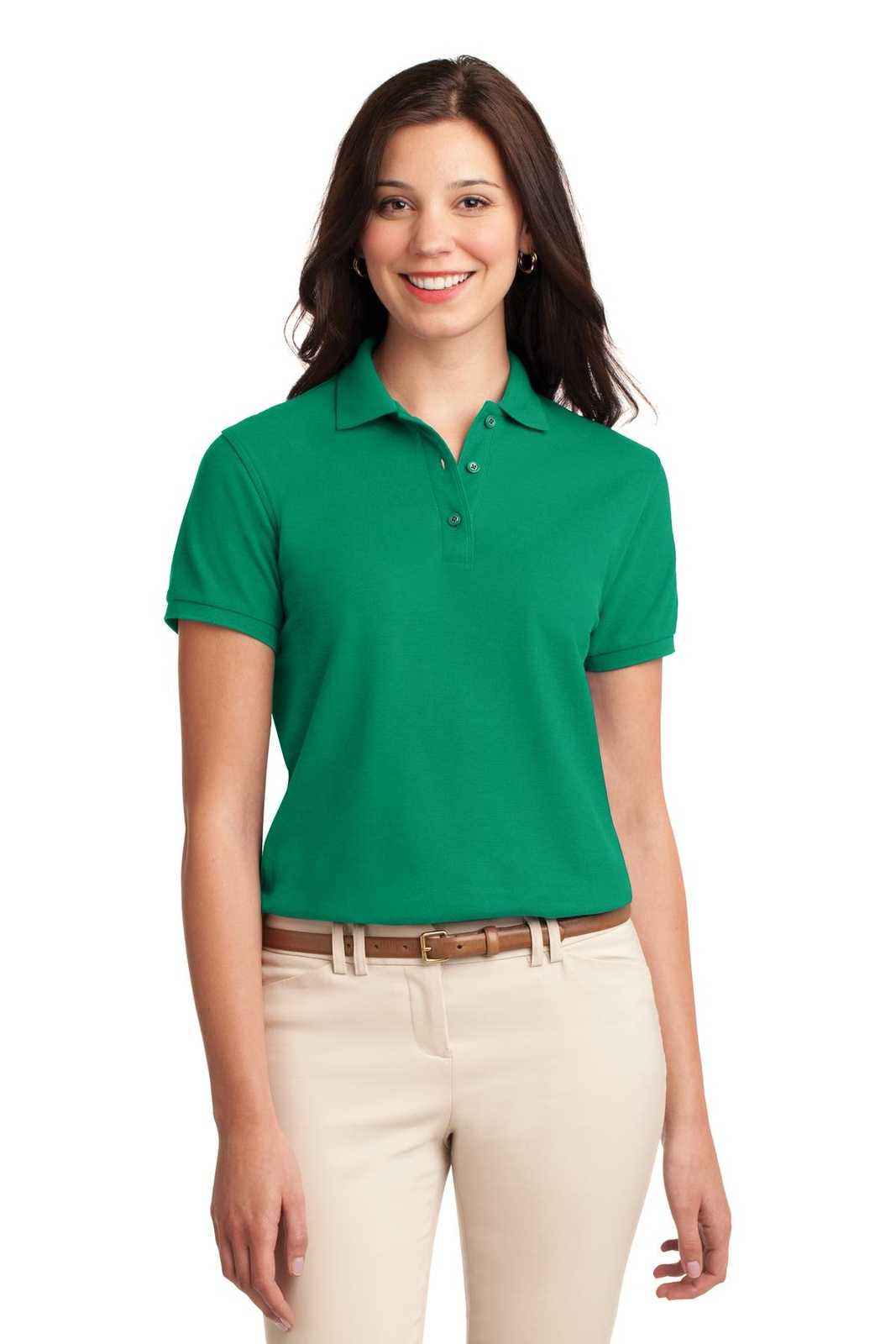 Port Authority L500 Ladies Silk Touch Polo - Kelly Green - HIT a Double - 1