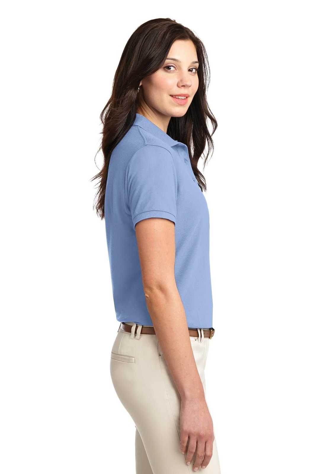 Port Authority L500 Ladies Silk Touch Polo - Light Blue - HIT a Double - 3