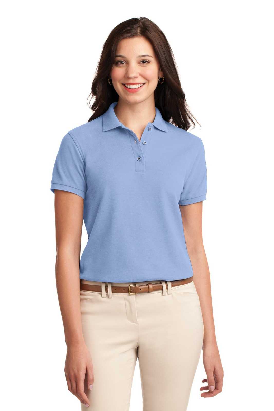 Port Authority L500 Ladies Silk Touch Polo - Light Blue - HIT a Double - 1