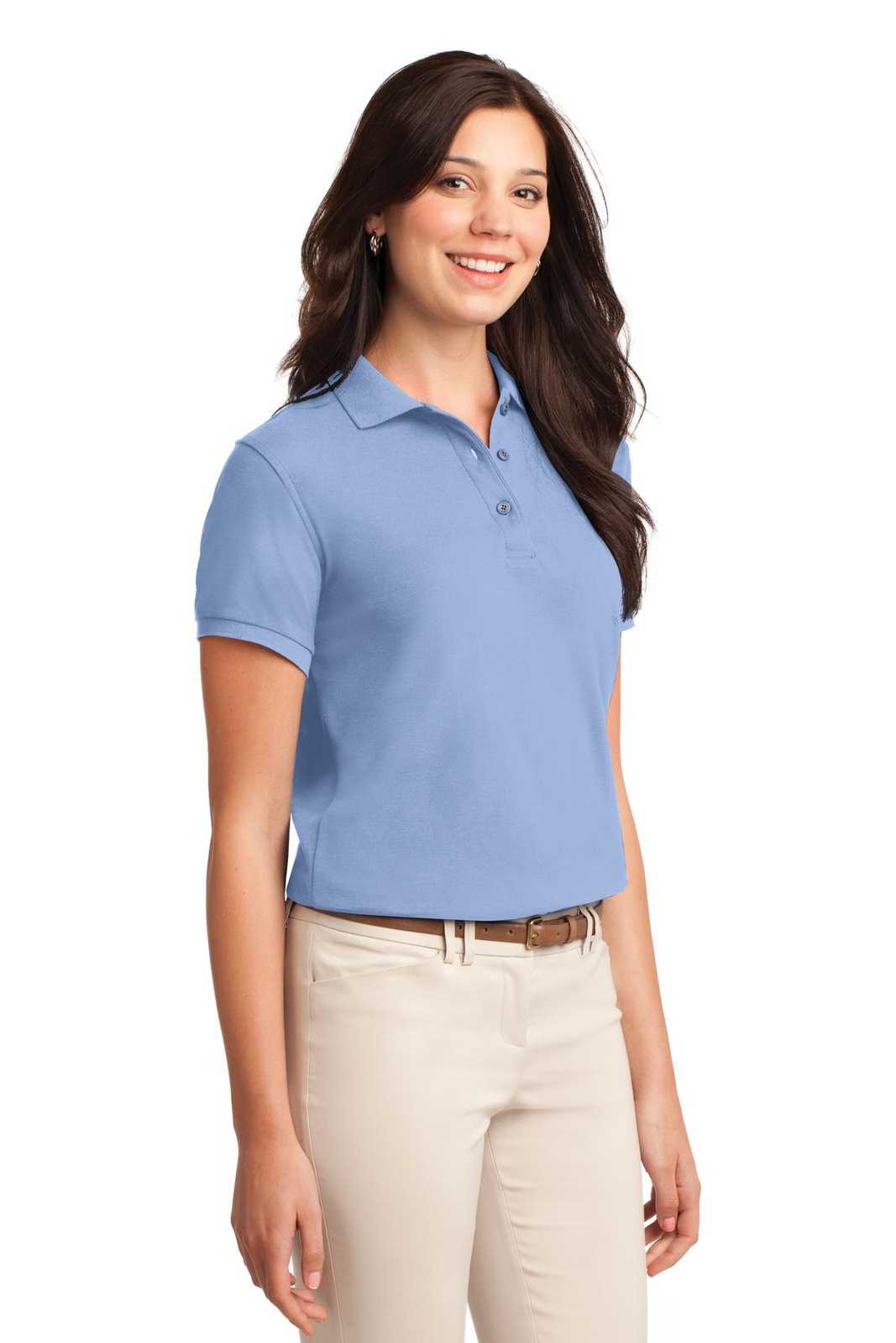 Port Authority L500 Ladies Silk Touch Polo - Light Blue - HIT a Double - 4