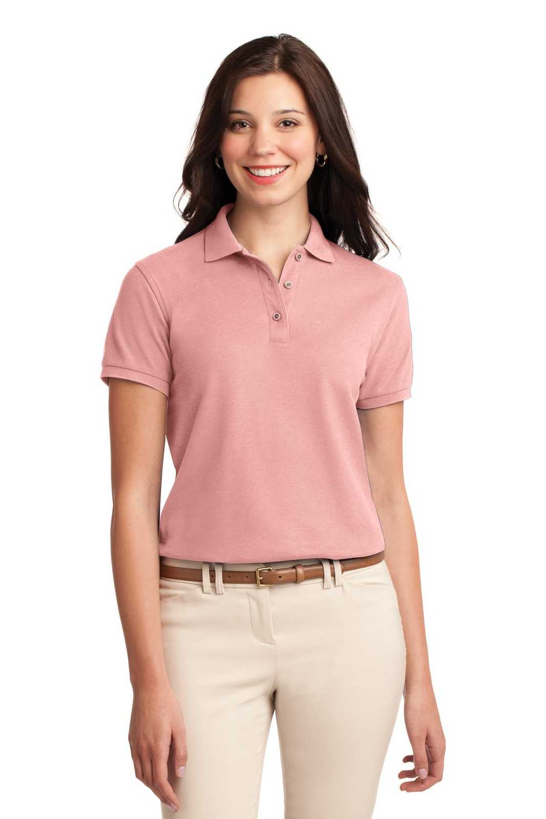 Port Authority L500 Ladies Silk Touch Polo - Light Pink - HIT a Double - 1