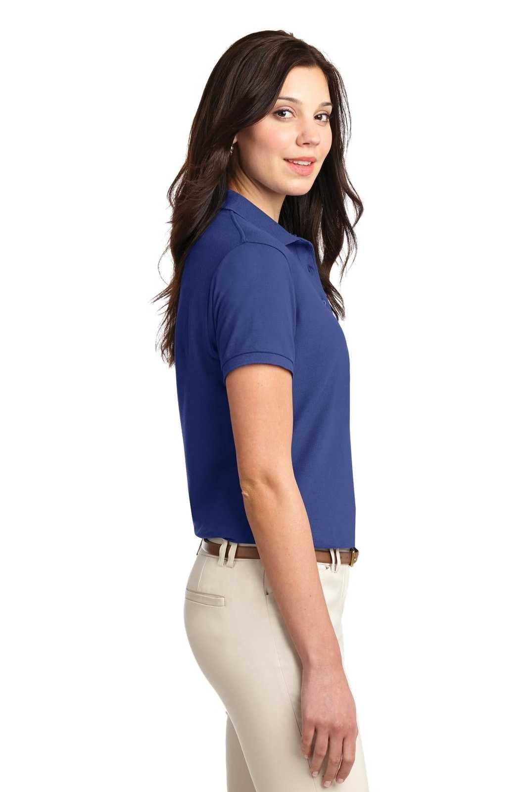 Port Authority L500 Ladies Silk Touch Polo - Mediterranean Blue - HIT a Double - 3
