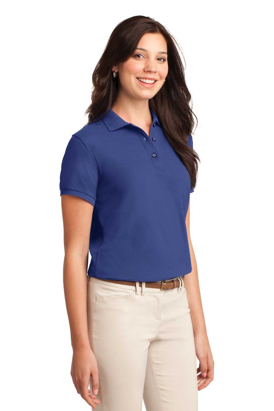 Port Authority L500 Ladies Silk Touch Polo - Mediterranean Blue - HIT a Double - 4
