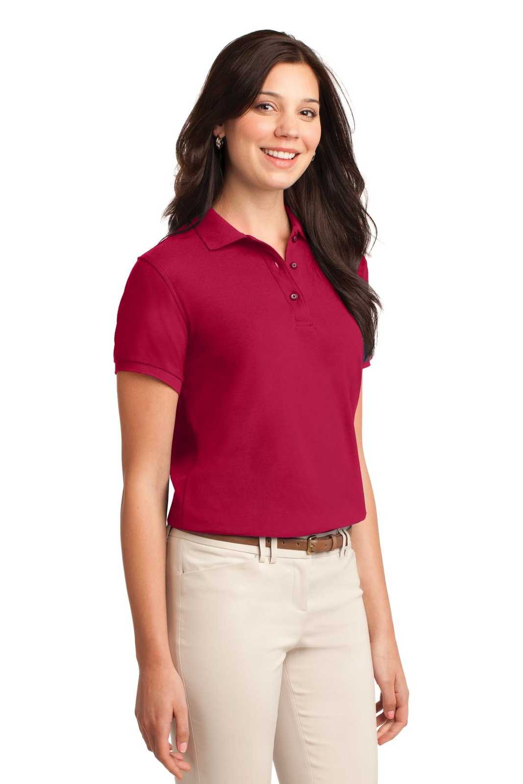 Port Authority L500 Ladies Silk Touch Polo - Red - HIT a Double - 4