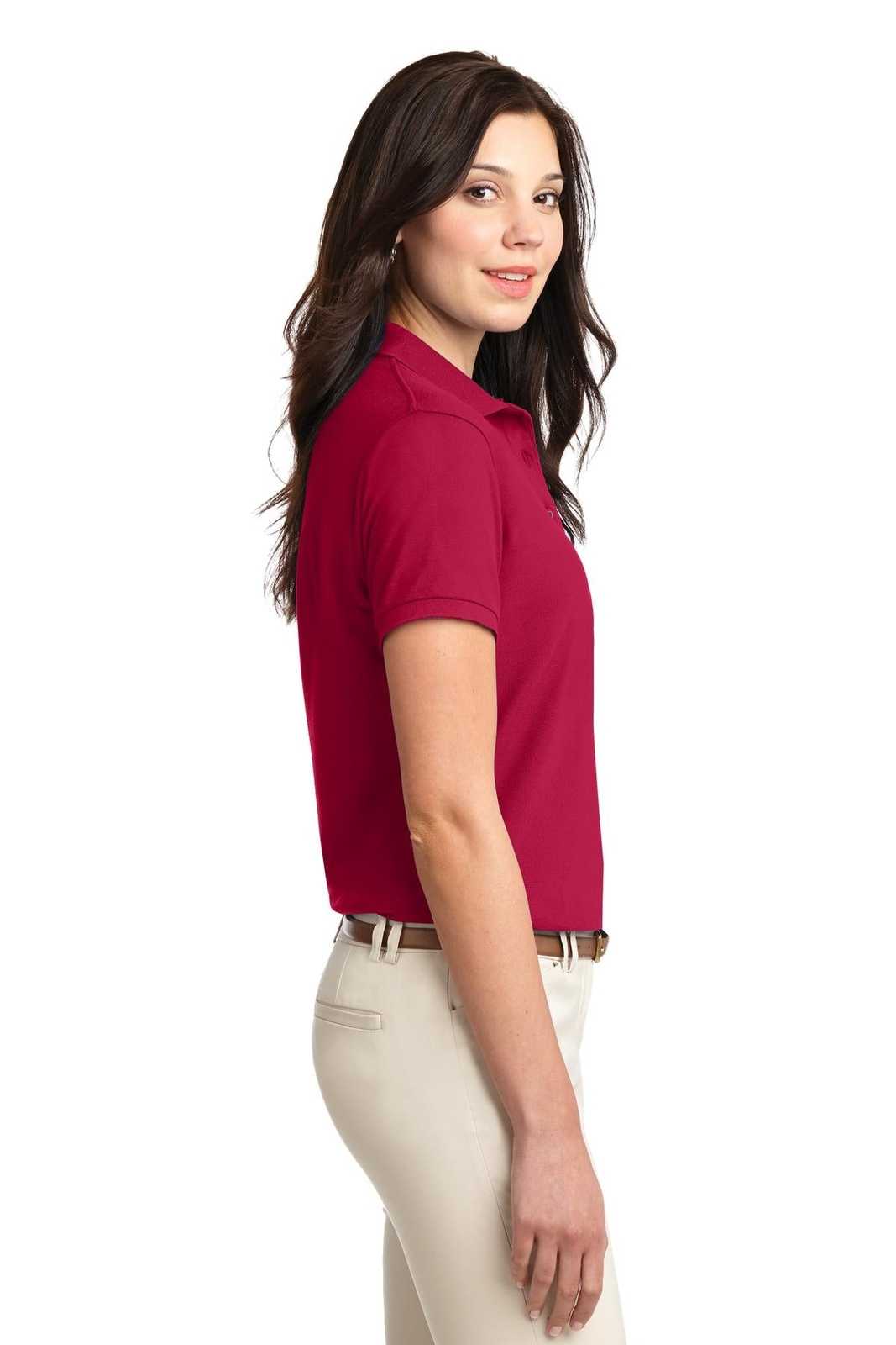 Port Authority L500 Ladies Silk Touch Polo - Red - HIT a Double - 3