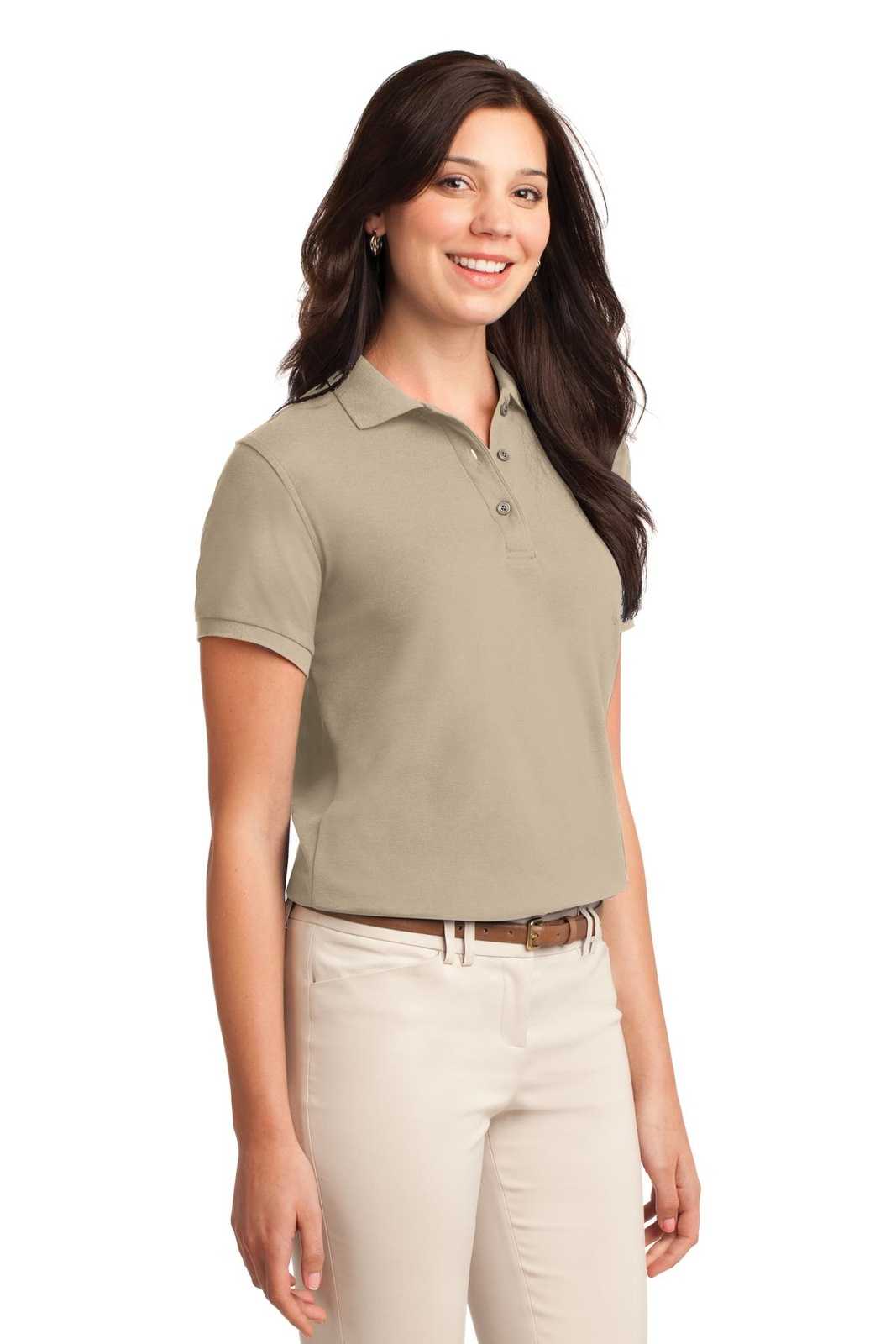 Port Authority L500 Ladies Silk Touch Polo - Stone - HIT a Double - 4