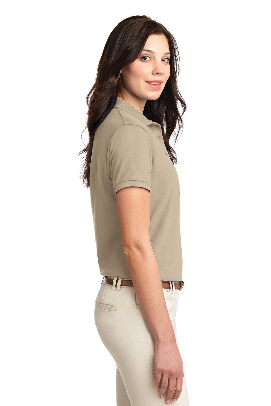 Port Authority L500 Ladies Silk Touch Polo - Stone - HIT a Double - 3