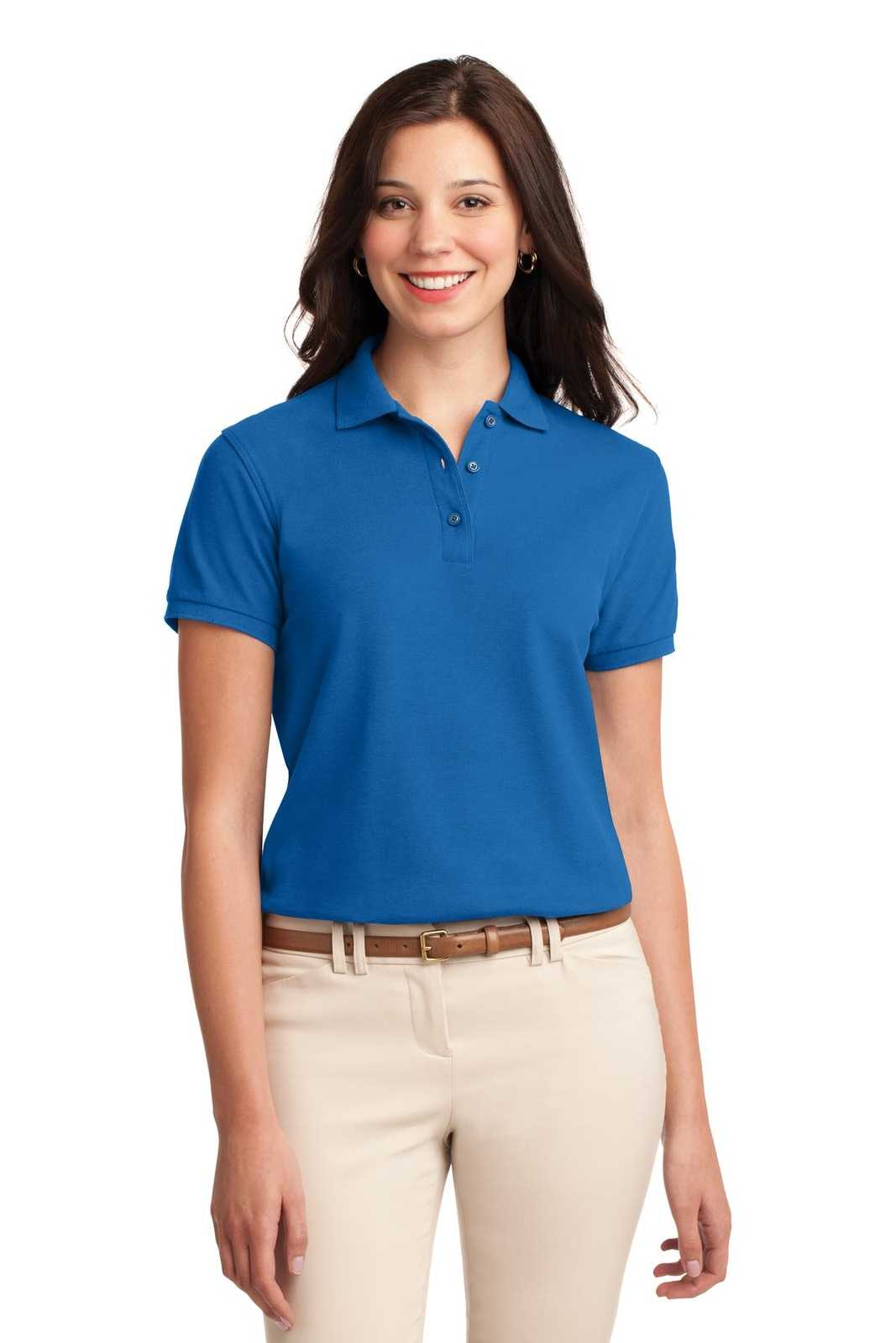 Port Authority L500 Ladies Silk Touch Polo - Strong Blue - HIT a Double - 1