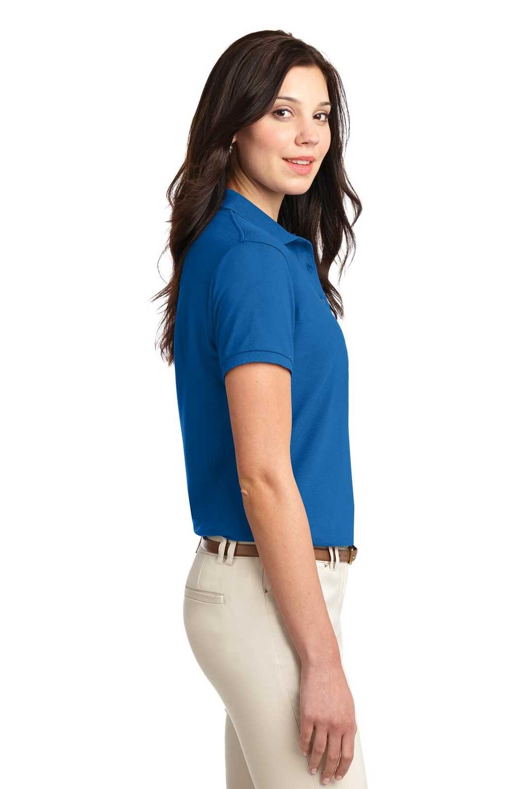 Port Authority L500 Ladies Silk Touch Polo - Strong Blue - HIT a Double - 3