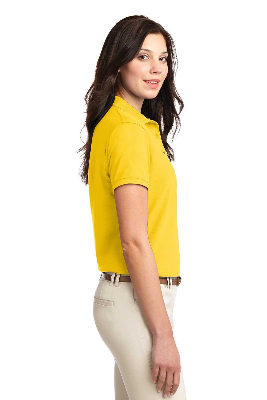 Port Authority L500 Ladies Silk Touch Polo - Sunflower Yellow - HIT a Double - 3