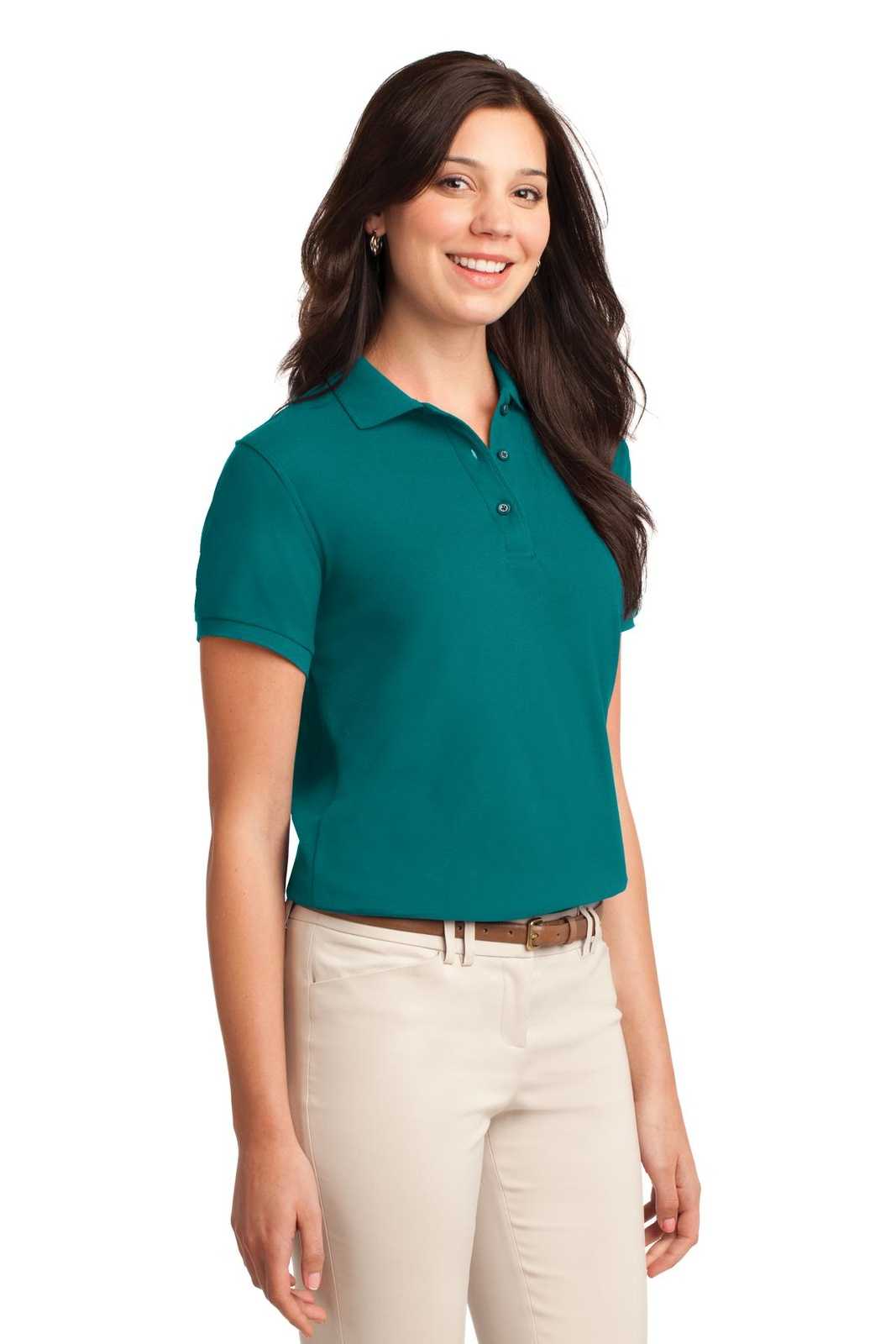 Port Authority L500 Ladies Silk Touch Polo - Teal Green - HIT a Double - 4