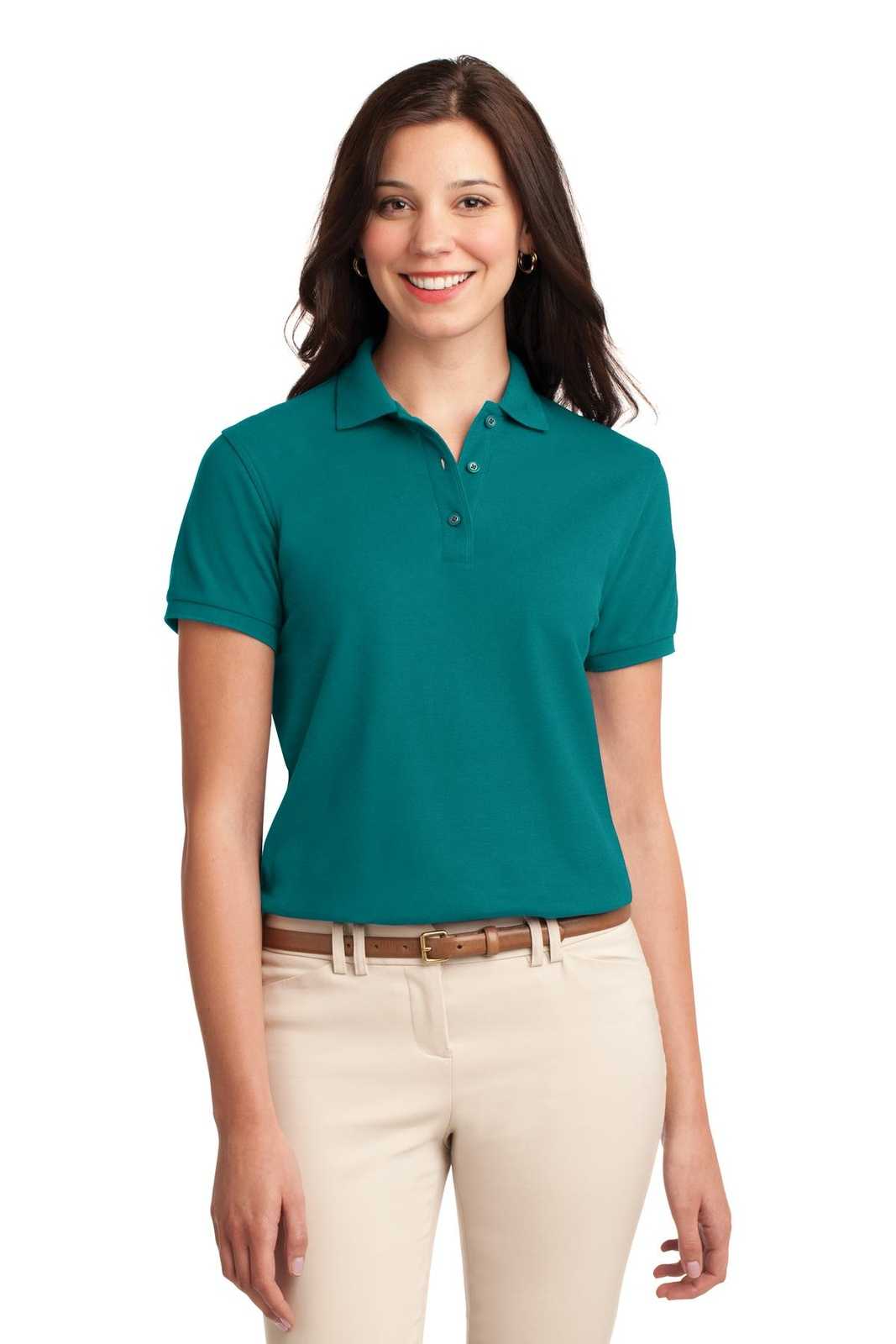 Port Authority L500 Ladies Silk Touch Polo - Teal Green - HIT a Double - 1