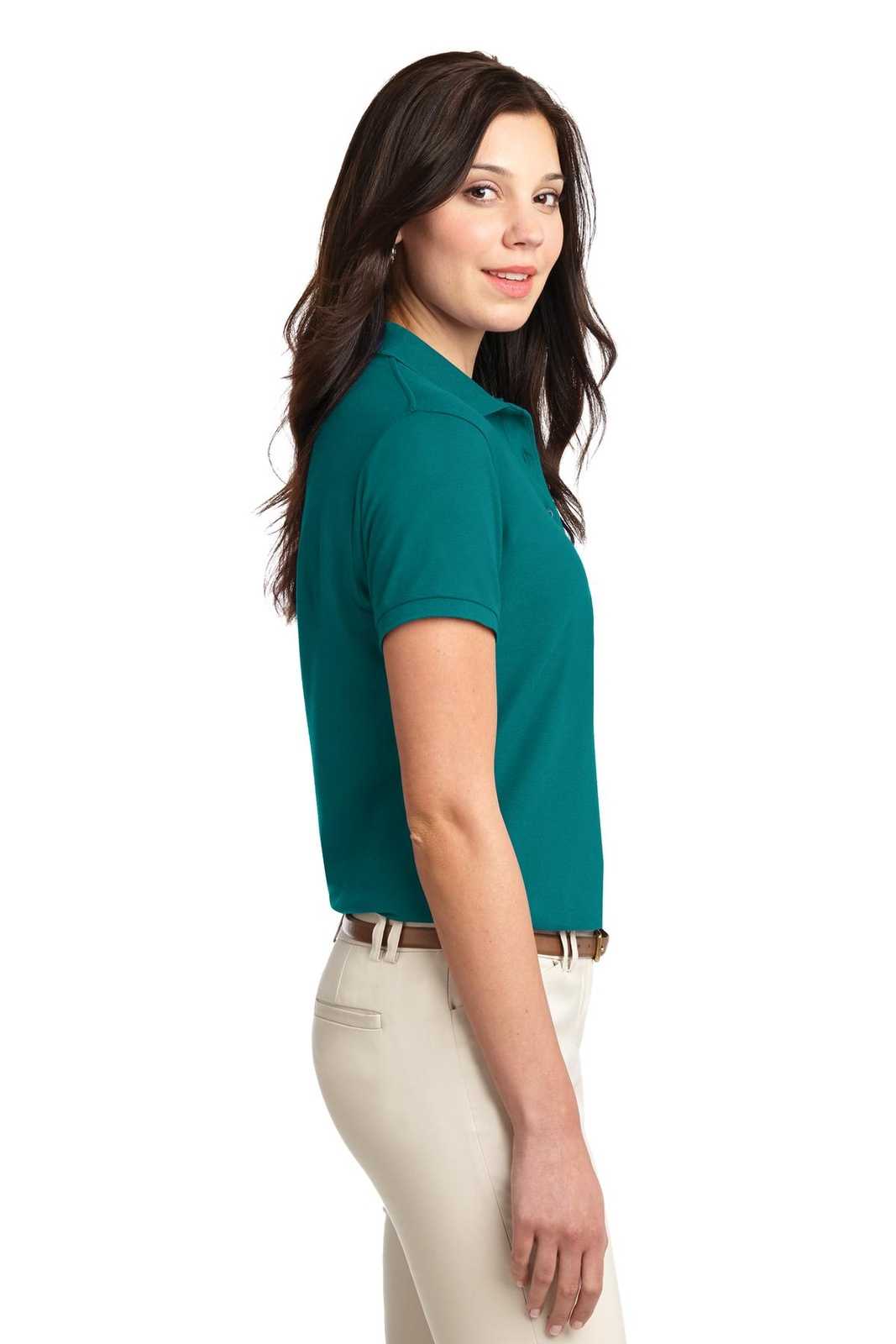 Port Authority L500 Ladies Silk Touch Polo - Teal Green - HIT a Double - 3