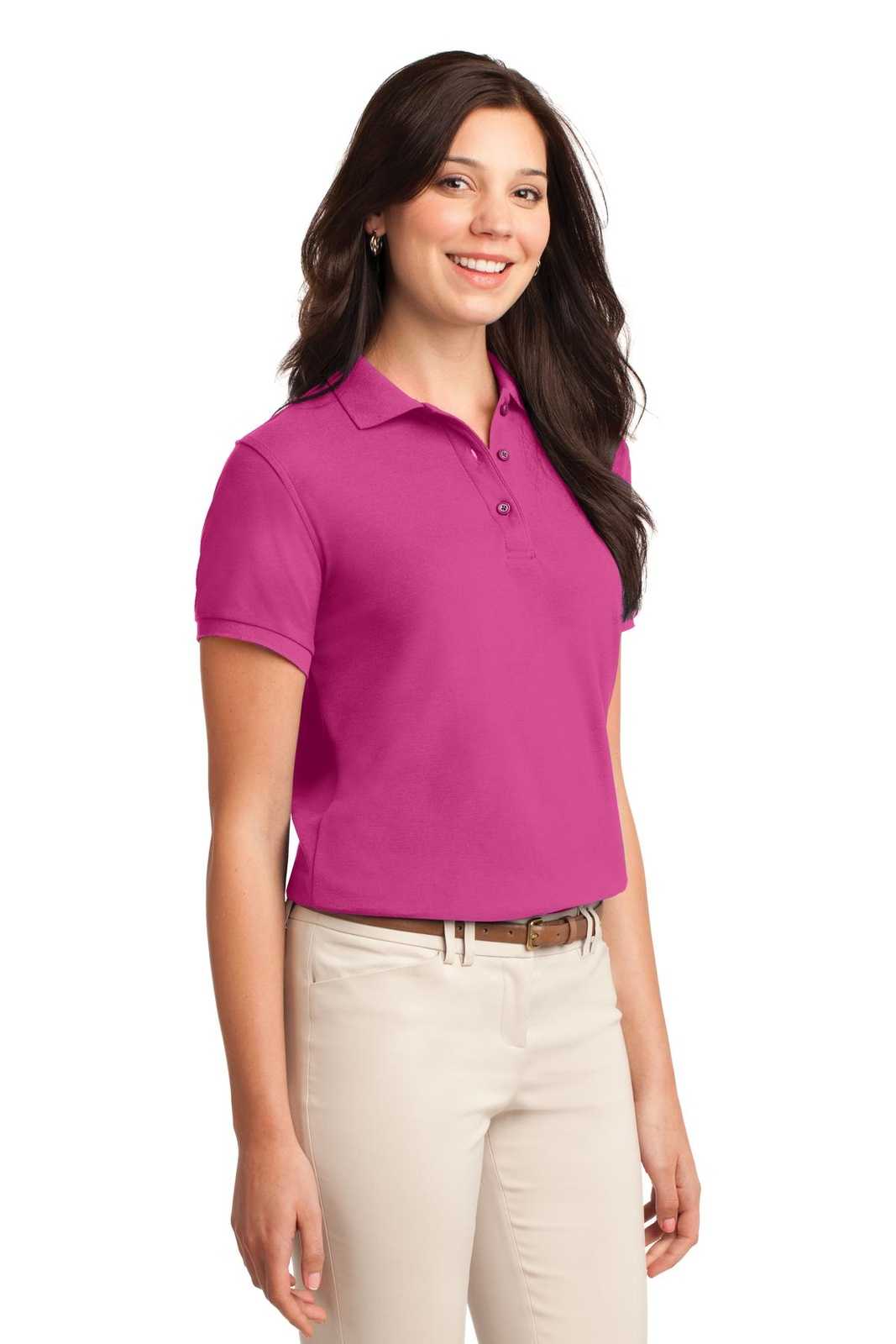 Port Authority L500 Ladies Silk Touch Polo - Tropical Pink - HIT a Double - 4