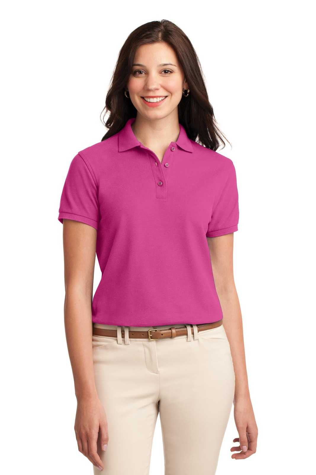 Port Authority L500 Ladies Silk Touch Polo - Tropical Pink - HIT a Double - 1