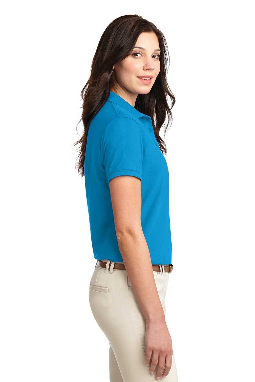 Port Authority L500 Ladies Silk Touch Polo - Turquoise - HIT a Double - 3