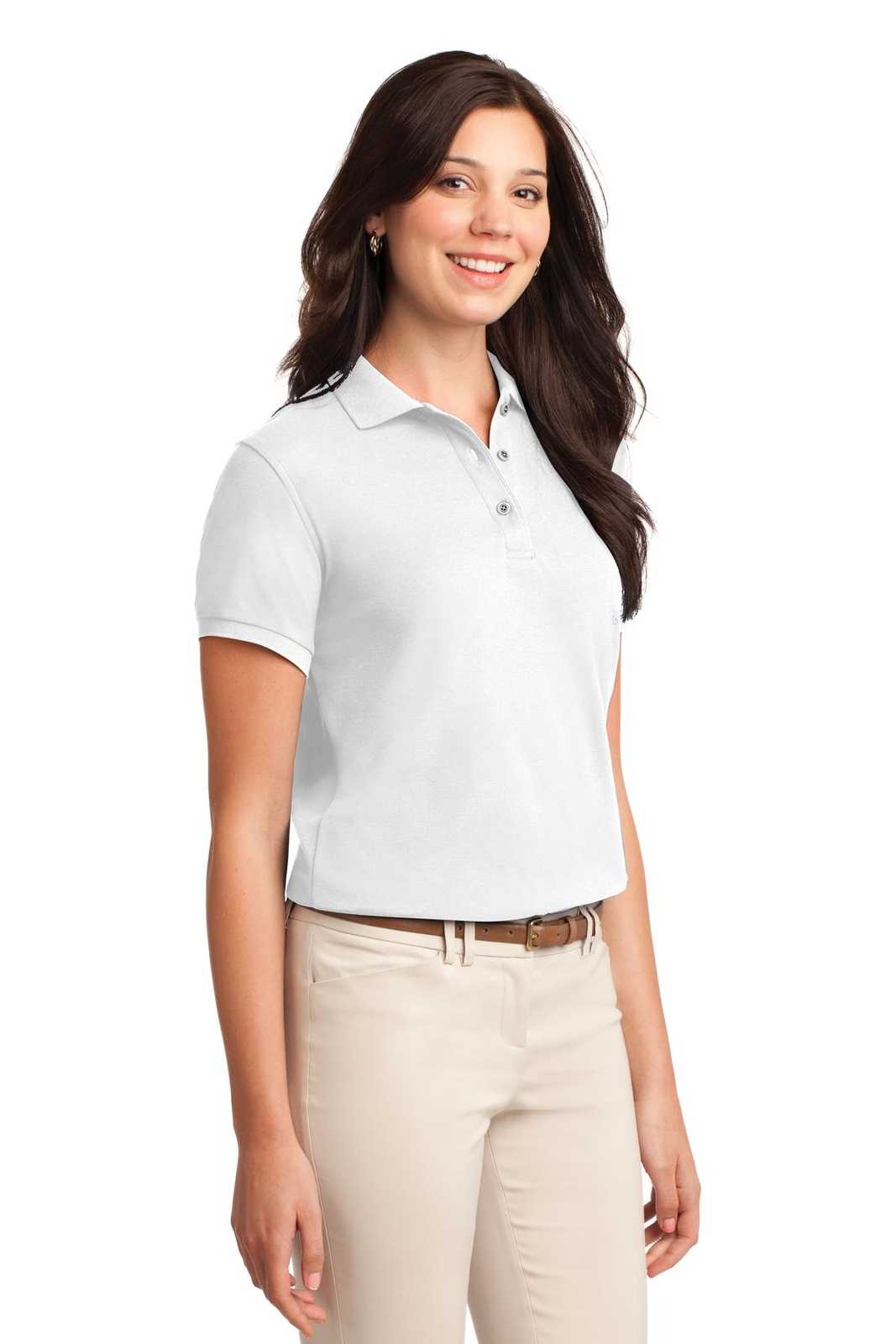 Port Authority L500 Ladies Silk Touch Polo - White - HIT a Double - 4
