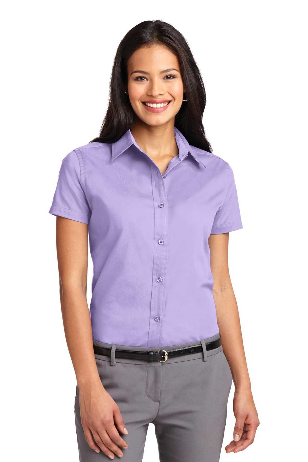 Port Authority L508 Ladies Short Sleeve Easy Care Shirt - Bright Lavender - HIT a Double - 1