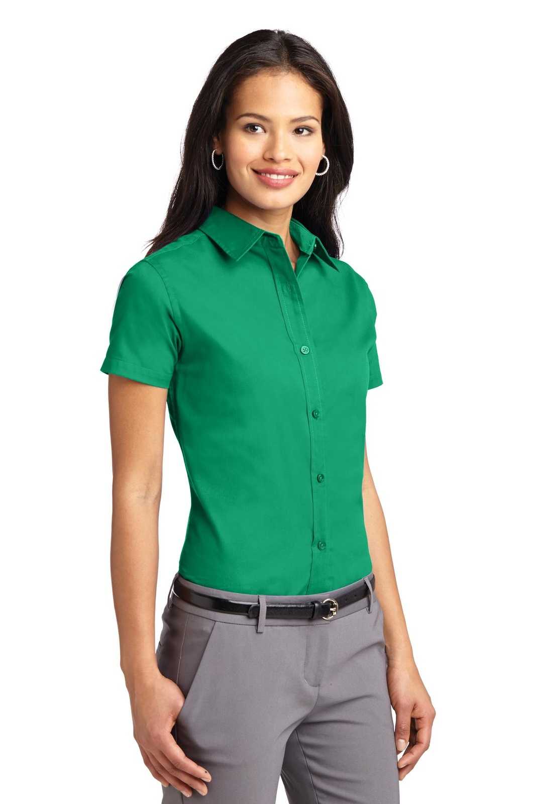 Port Authority L508 Ladies Short Sleeve Easy Care Shirt - Court Green - HIT a Double - 4