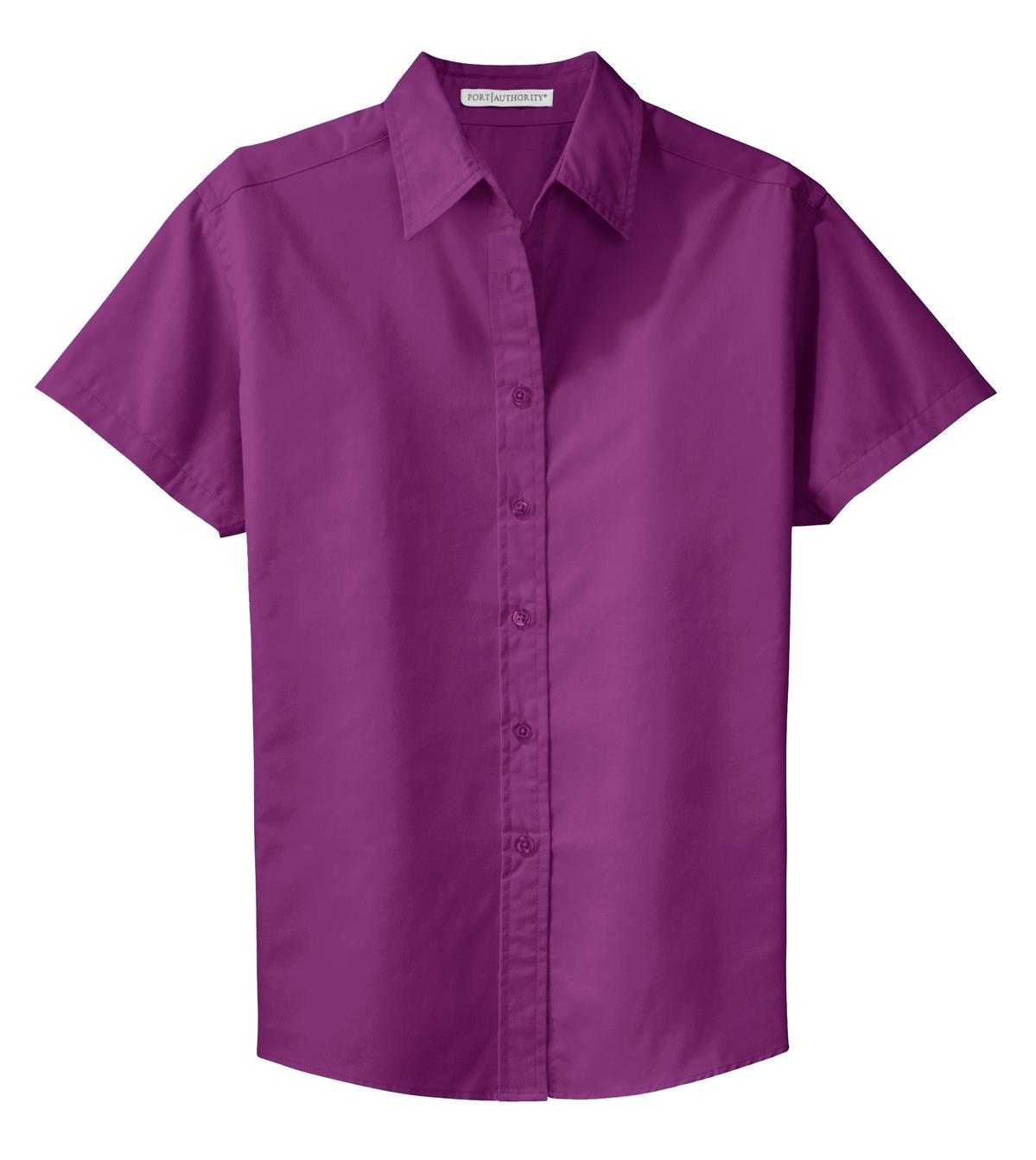 Port Authority L508 Ladies Short Sleeve Easy Care Shirt - Deep Berry - HIT a Double - 5