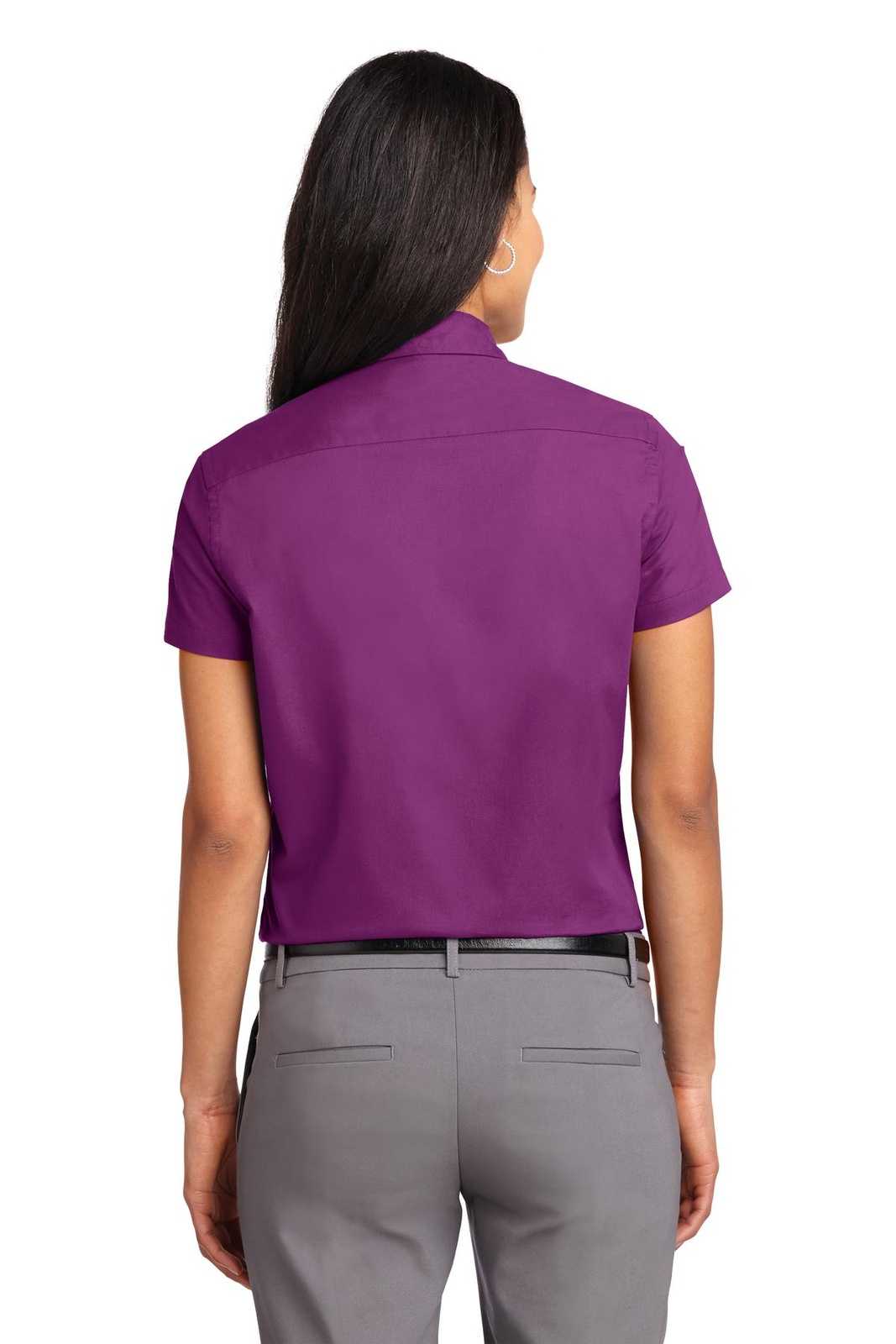 Port Authority L508 Ladies Short Sleeve Easy Care Shirt - Deep Berry - HIT a Double - 2