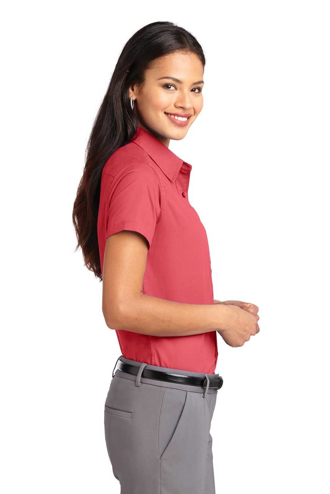 Port Authority L508 Ladies Short Sleeve Easy Care Shirt - Hibiscus - HIT a Double - 3