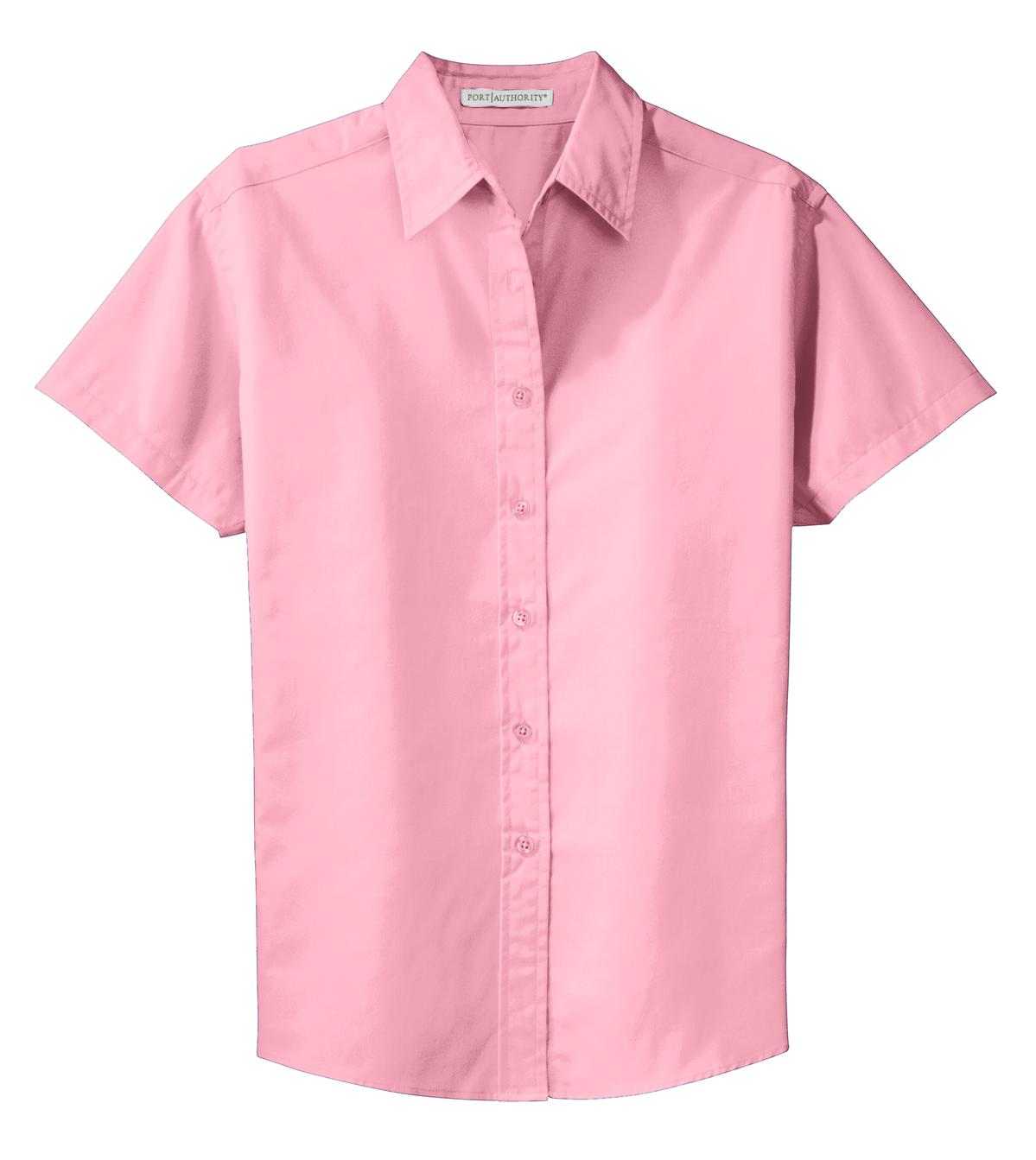 Port Authority L508 Ladies Short Sleeve Easy Care Shirt - Light Pink - HIT a Double - 5