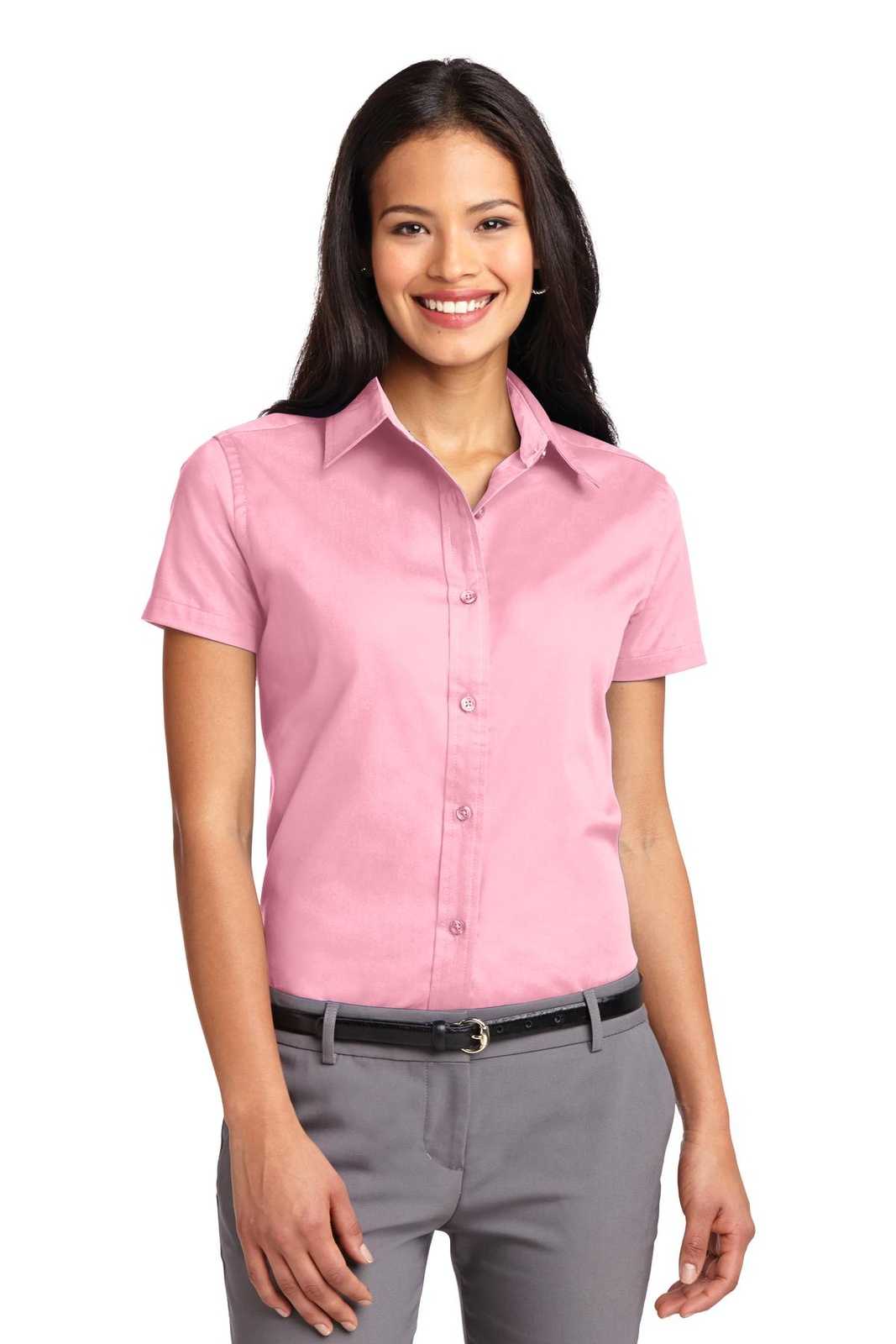 Port Authority L508 Ladies Short Sleeve Easy Care Shirt - Light Pink - HIT a Double - 1