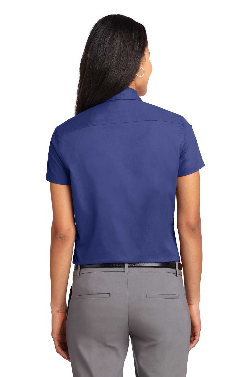 Port Authority L508 Ladies Short Sleeve Easy Care Shirt - Mediterranean Blue - HIT a Double - 2