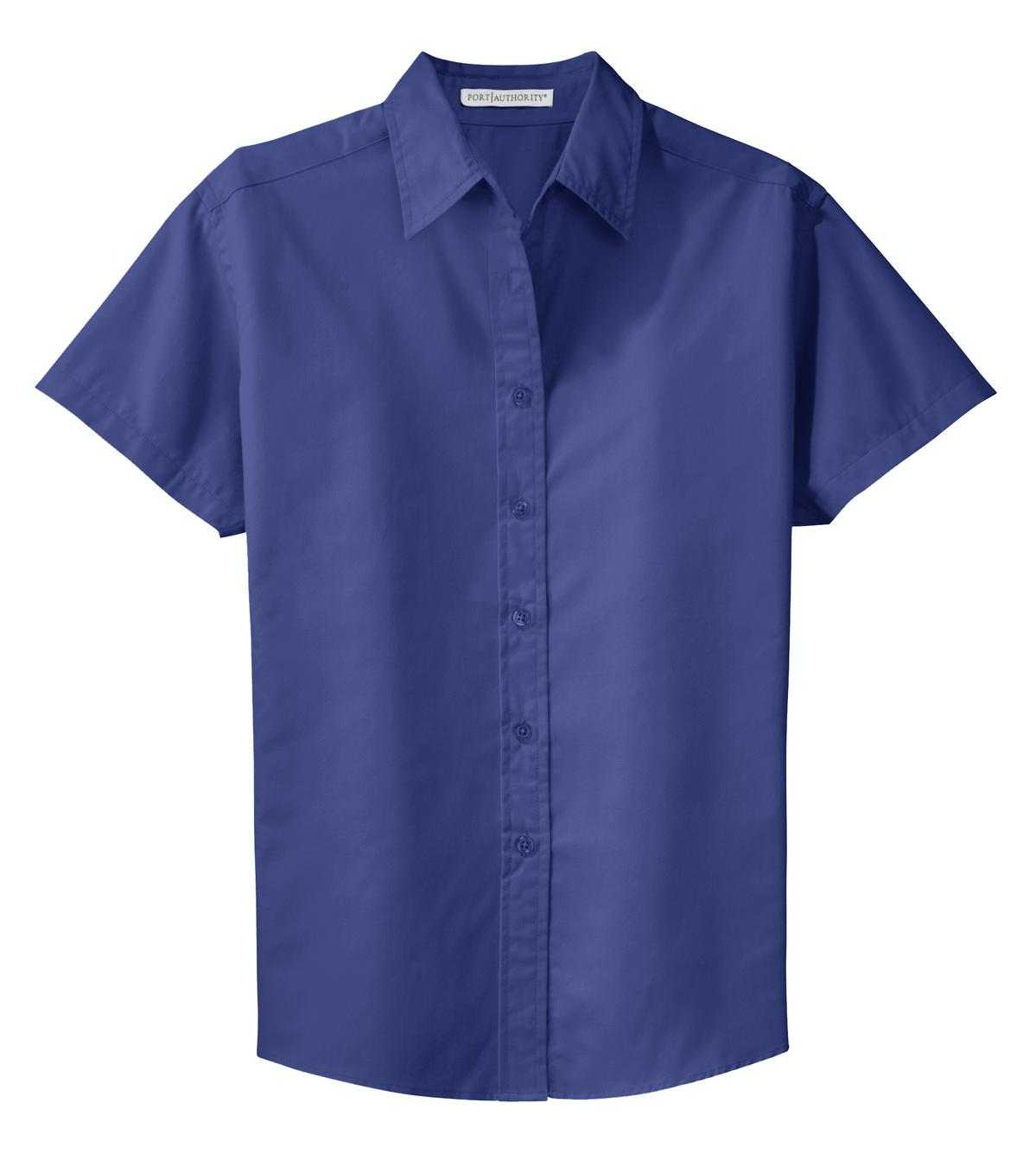 Port Authority L508 Ladies Short Sleeve Easy Care Shirt - Mediterranean Blue - HIT a Double - 5