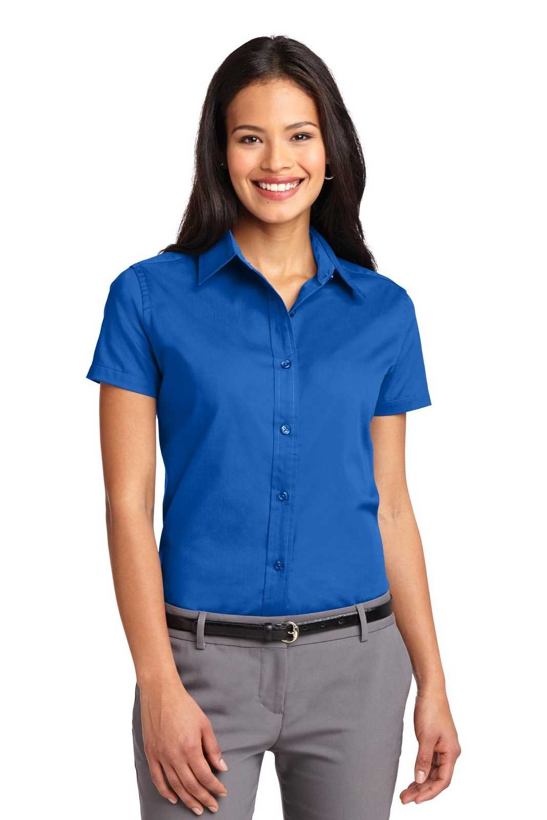 Port Authority L508 Ladies Short Sleeve Easy Care Shirt - Strong Blue - HIT a Double - 1
