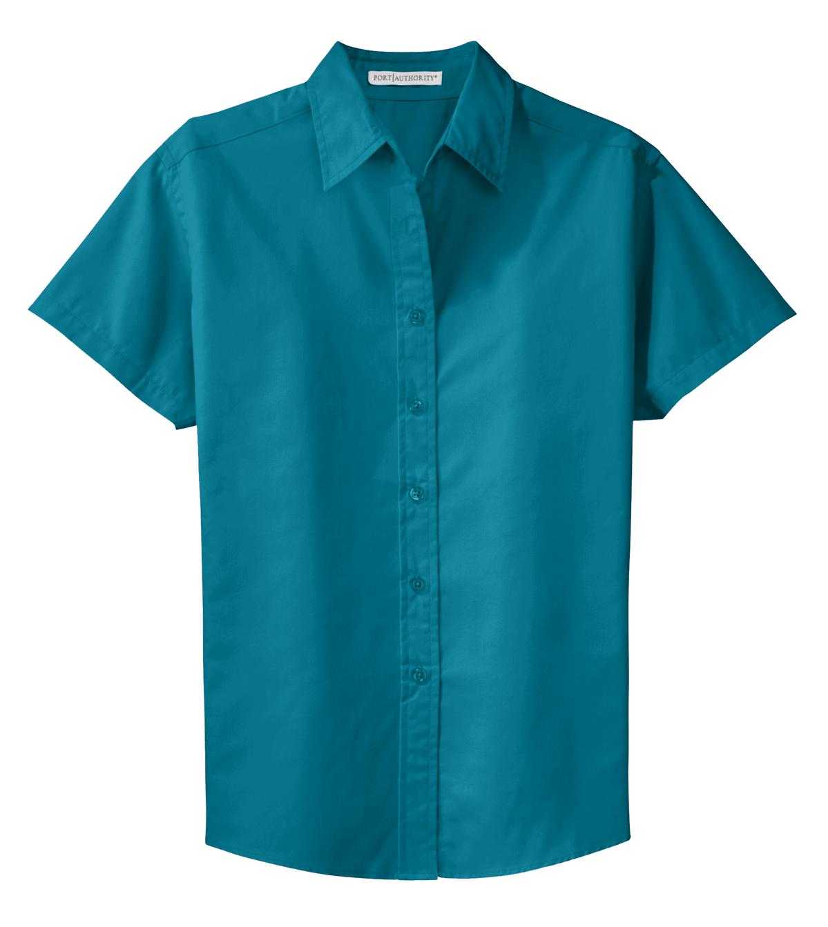 Port Authority L508 Ladies Short Sleeve Easy Care Shirt - Teal Green - HIT a Double - 5