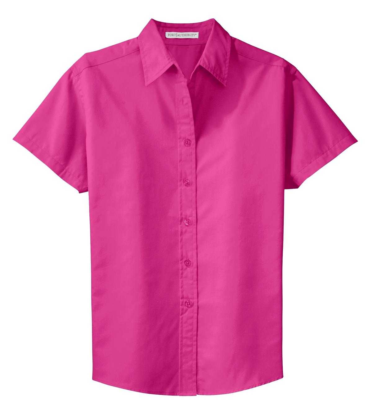 Port Authority L508 Ladies Short Sleeve Easy Care Shirt - Tropical Pink - HIT a Double - 5