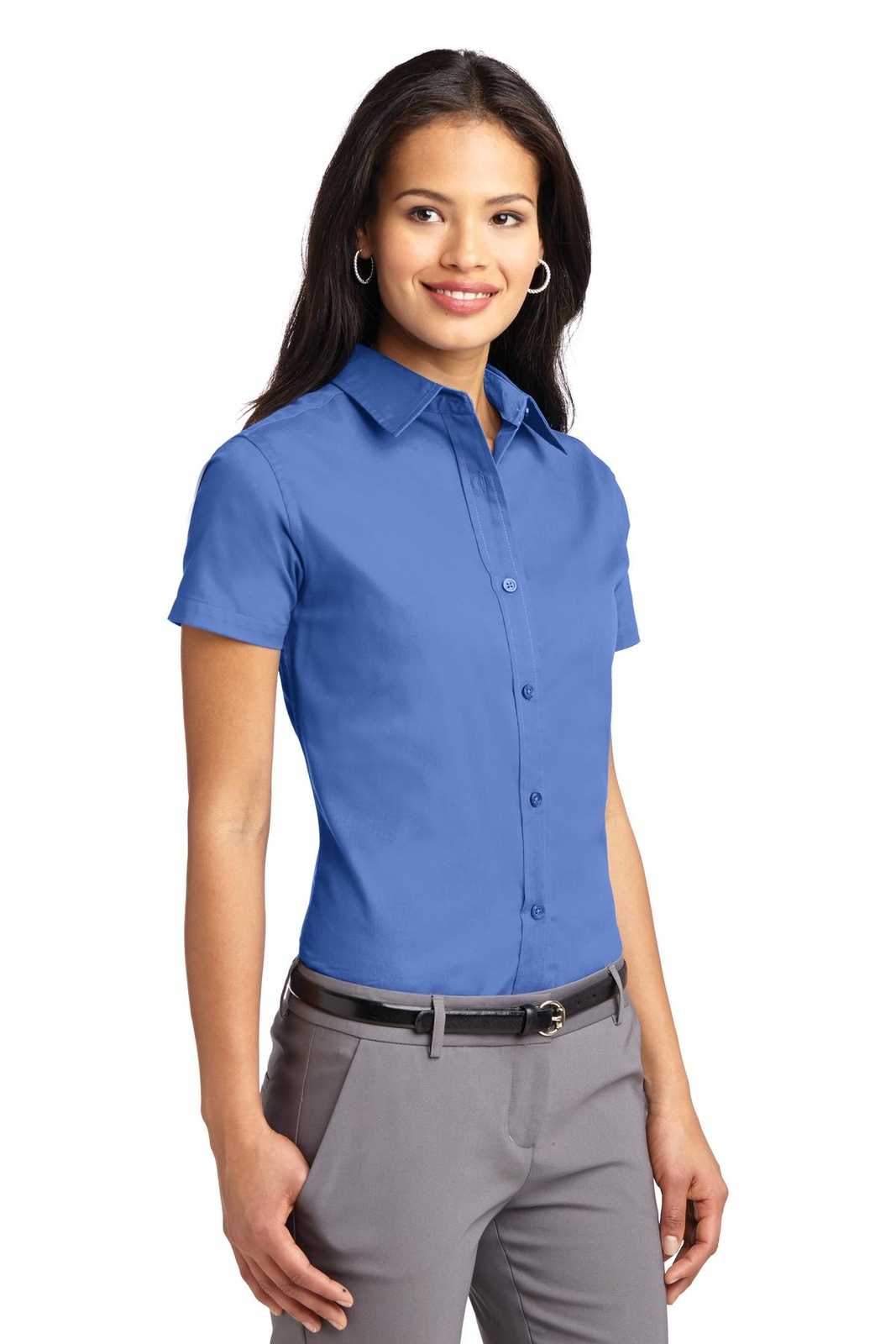 Port Authority L508 Ladies Short Sleeve Easy Care Shirt - Ultramarine Blue - HIT a Double - 4
