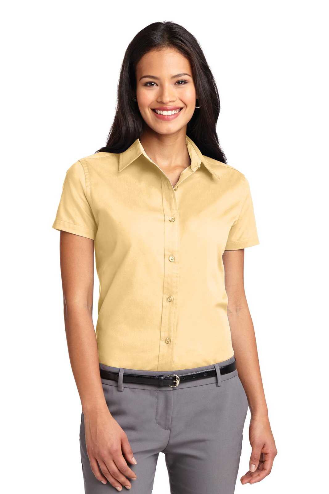 Port Authority L508 Ladies Short Sleeve Easy Care Shirt - Yellow - HIT a Double - 1