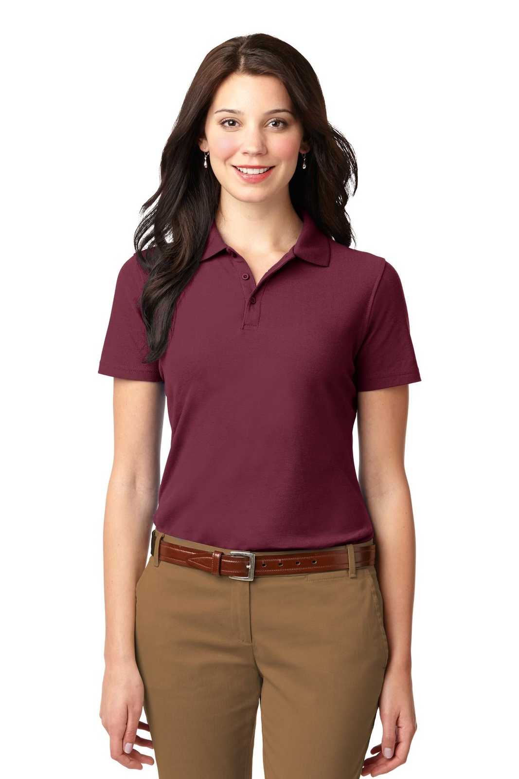 Port Authority L510 Ladies Stain-Resistant Polo - Burgundy - HIT a Double - 1