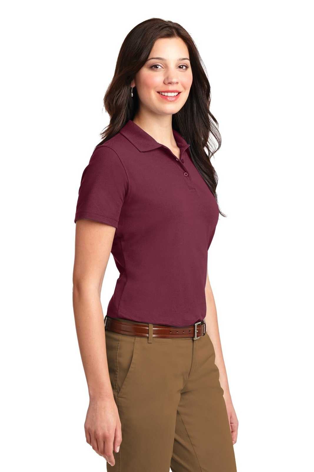 Port Authority L510 Ladies Stain-Resistant Polo - Burgundy - HIT a Double - 4