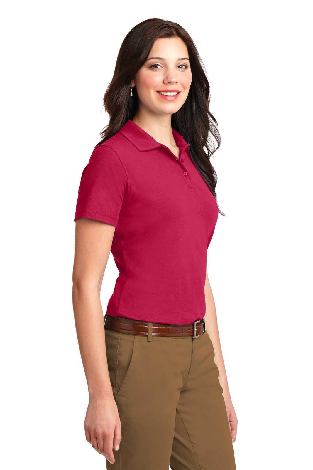 Port Authority L510 Ladies Stain-Resistant Polo - Red - HIT a Double - 4