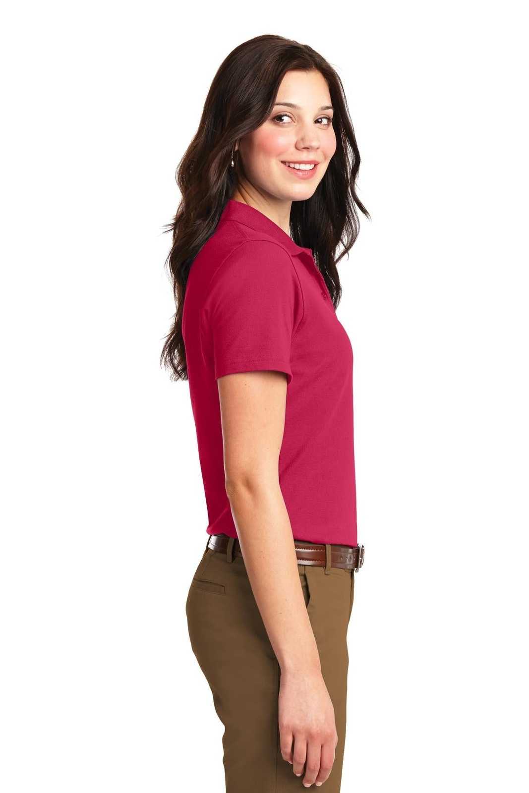 Port Authority L510 Ladies Stain-Resistant Polo - Red - HIT a Double - 3