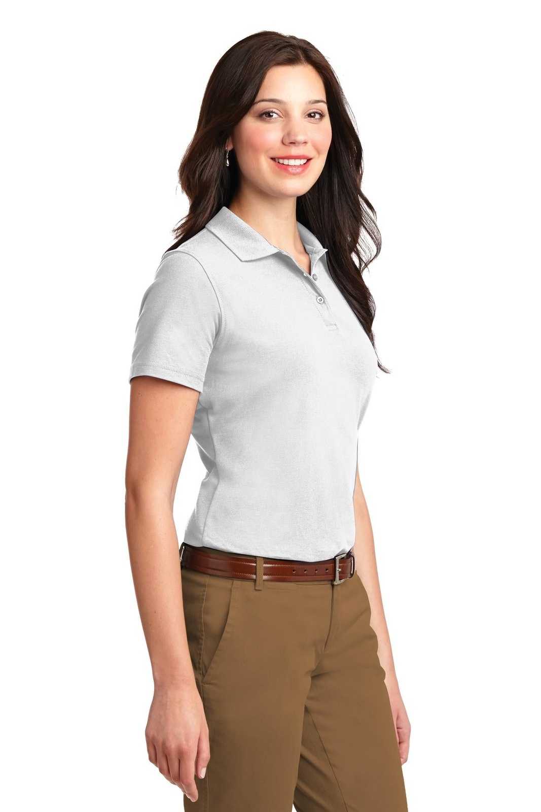 Port Authority L510 Ladies Stain-Resistant Polo - White - HIT a Double - 4
