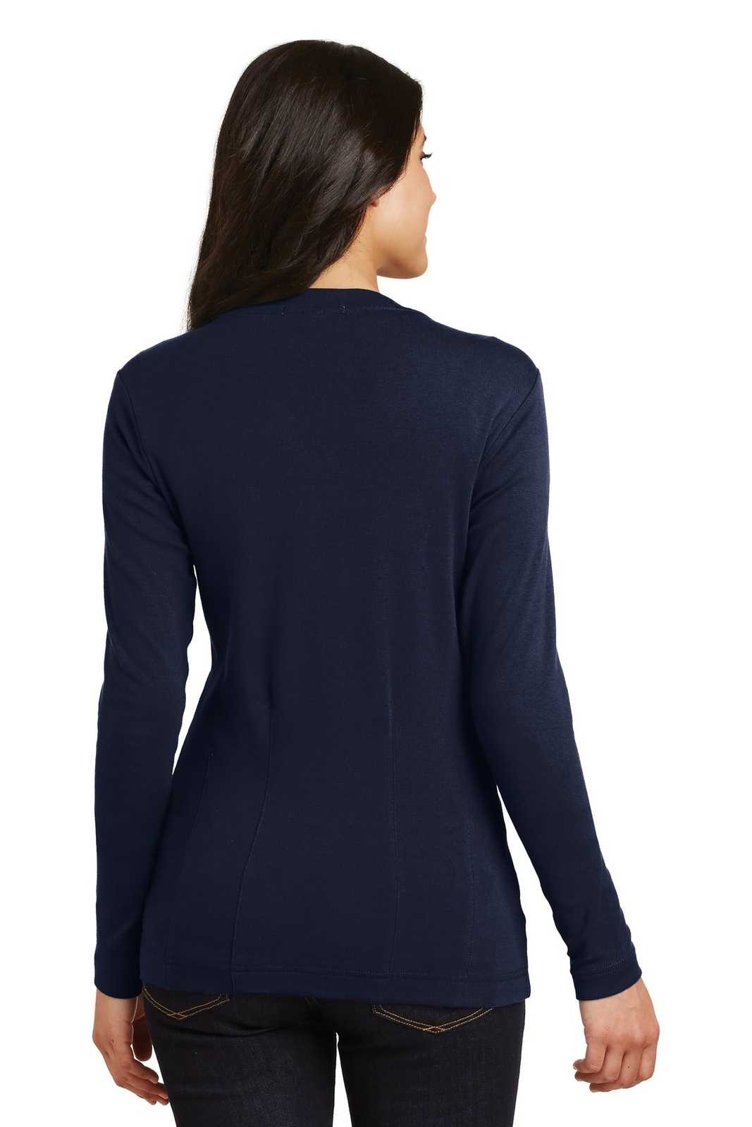 Port Authority L515 Ladies Modern Stretch Cotton Cardigan - True Navy - HIT a Double - 2