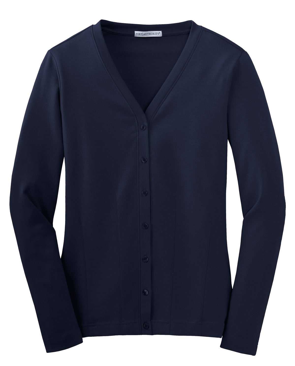 Port Authority L515 Ladies Modern Stretch Cotton Cardigan - True Navy - HIT a Double - 5
