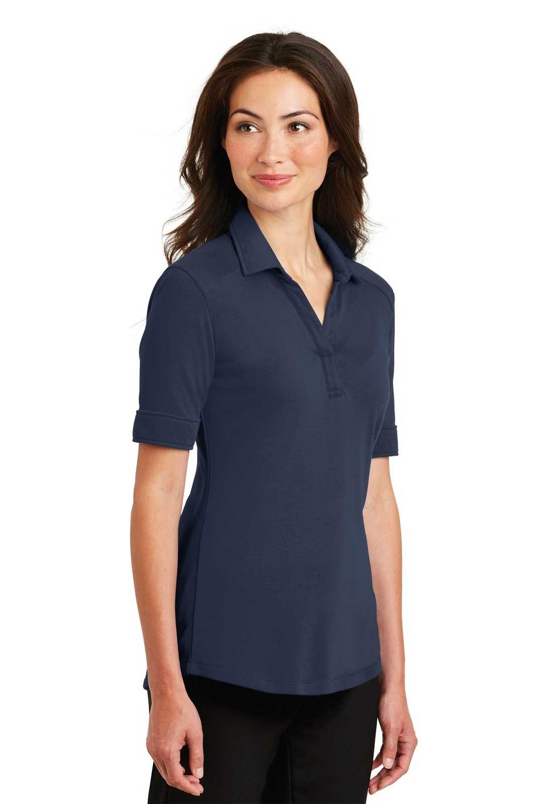 Port Authority L5200 Ladies Silk Touch Interlock Performance Polo - Navy - HIT a Double - 4