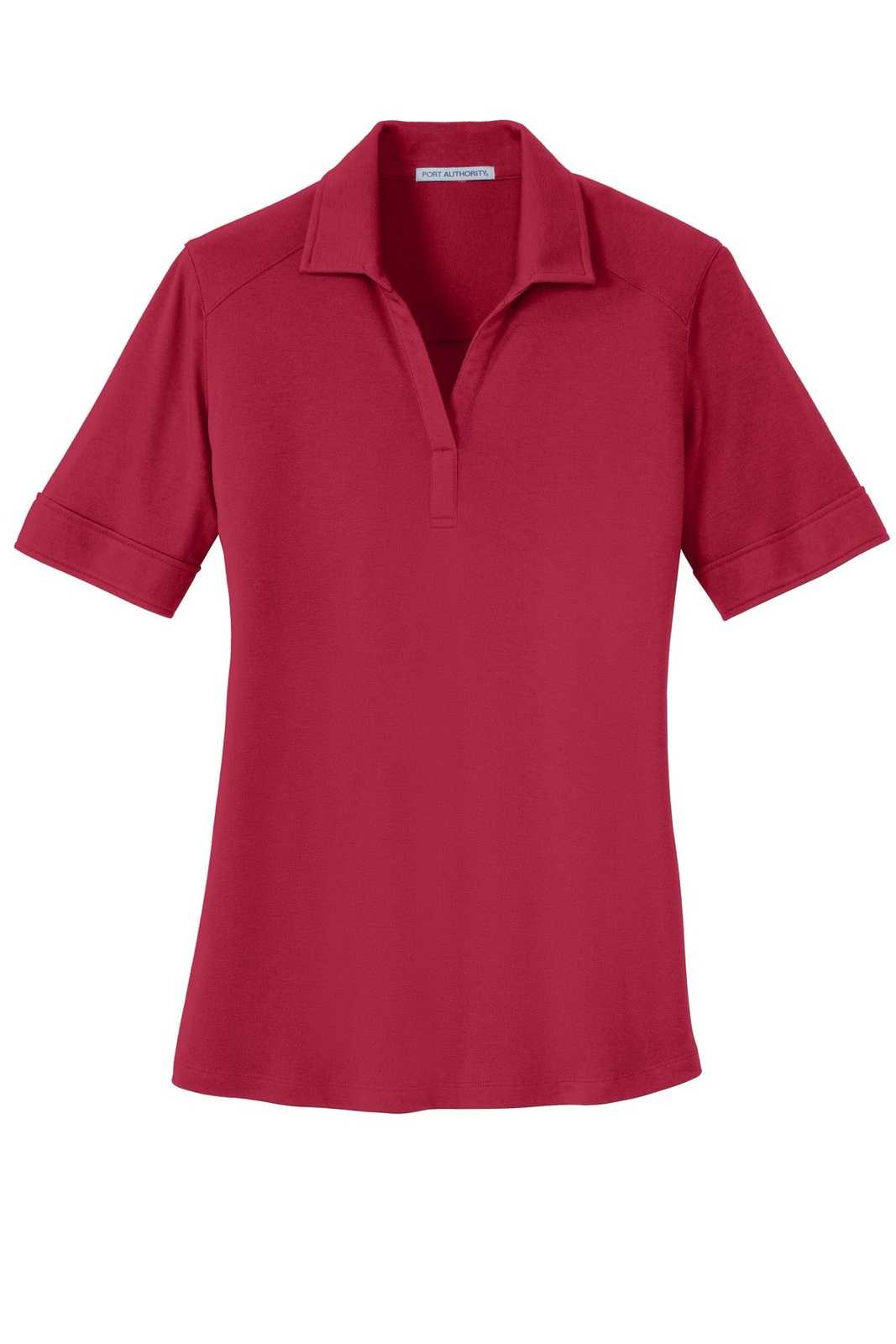 Port Authority L5200 Ladies Silk Touch Interlock Performance Polo - Rich Red - HIT a Double - 5