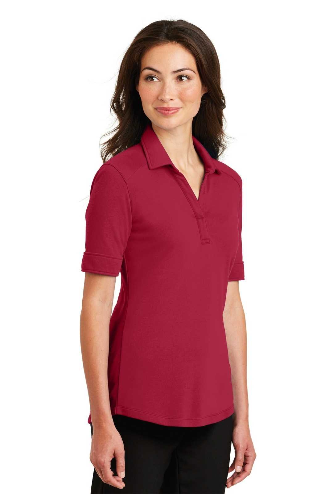 Port Authority L5200 Ladies Silk Touch Interlock Performance Polo - Rich Red - HIT a Double - 4