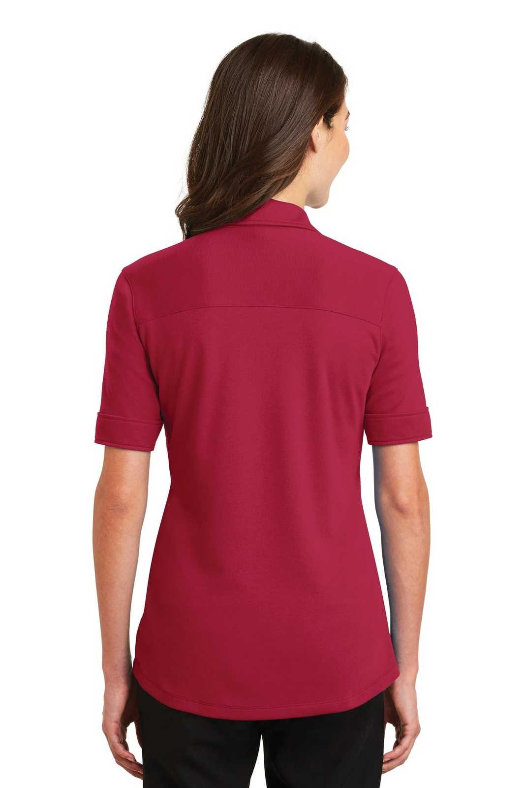Port Authority L5200 Ladies Silk Touch Interlock Performance Polo - Rich Red - HIT a Double - 2