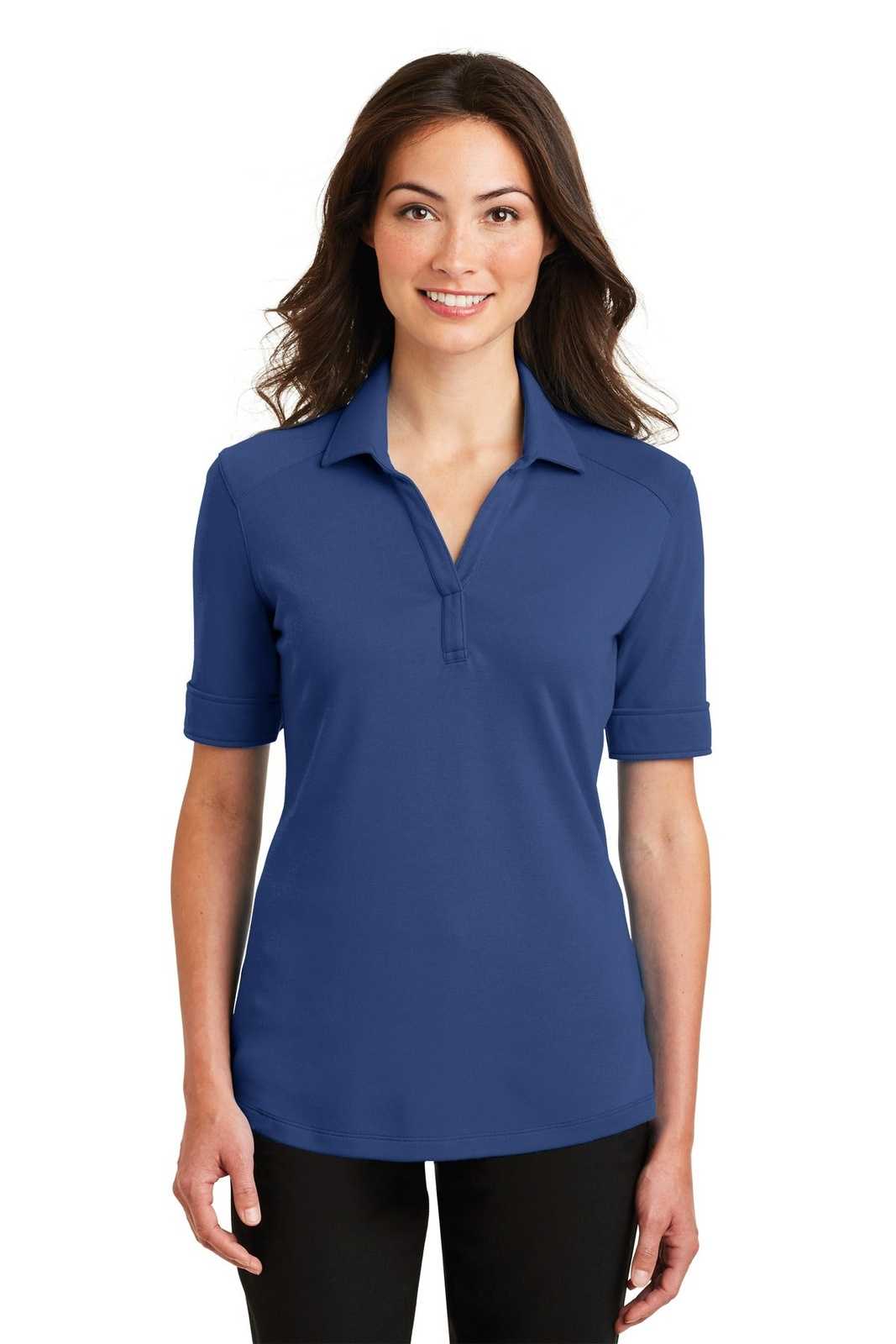 Port Authority L5200 Ladies Silk Touch Interlock Performance Polo - Royal - HIT a Double - 1