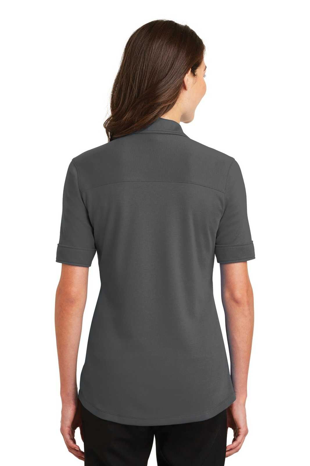 Port Authority L5200 Ladies Silk Touch Interlock Performance Polo - Sterling Gray - HIT a Double - 2