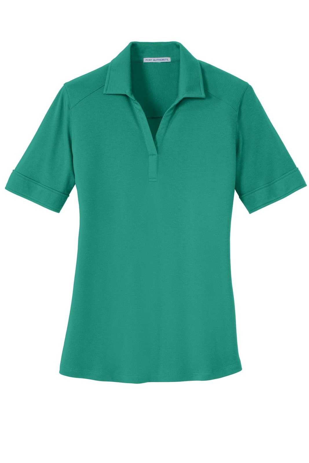 Port Authority L5200 Ladies Silk Touch Interlock Performance Polo - Verdant Green - HIT a Double - 5