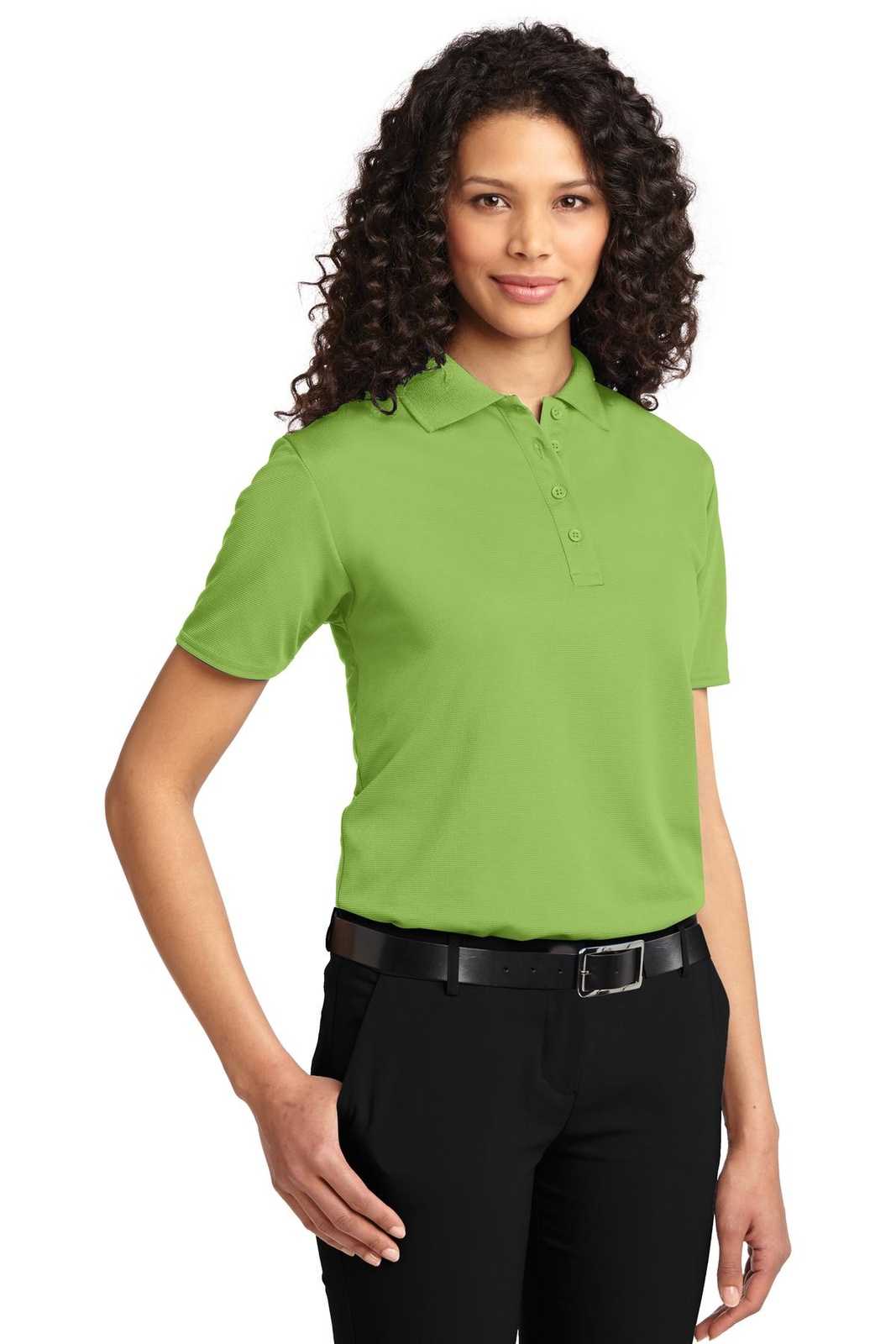 Port Authority L525 Ladies Dry Zone Ottoman Polo - Green Oasis - HIT a Double - 4